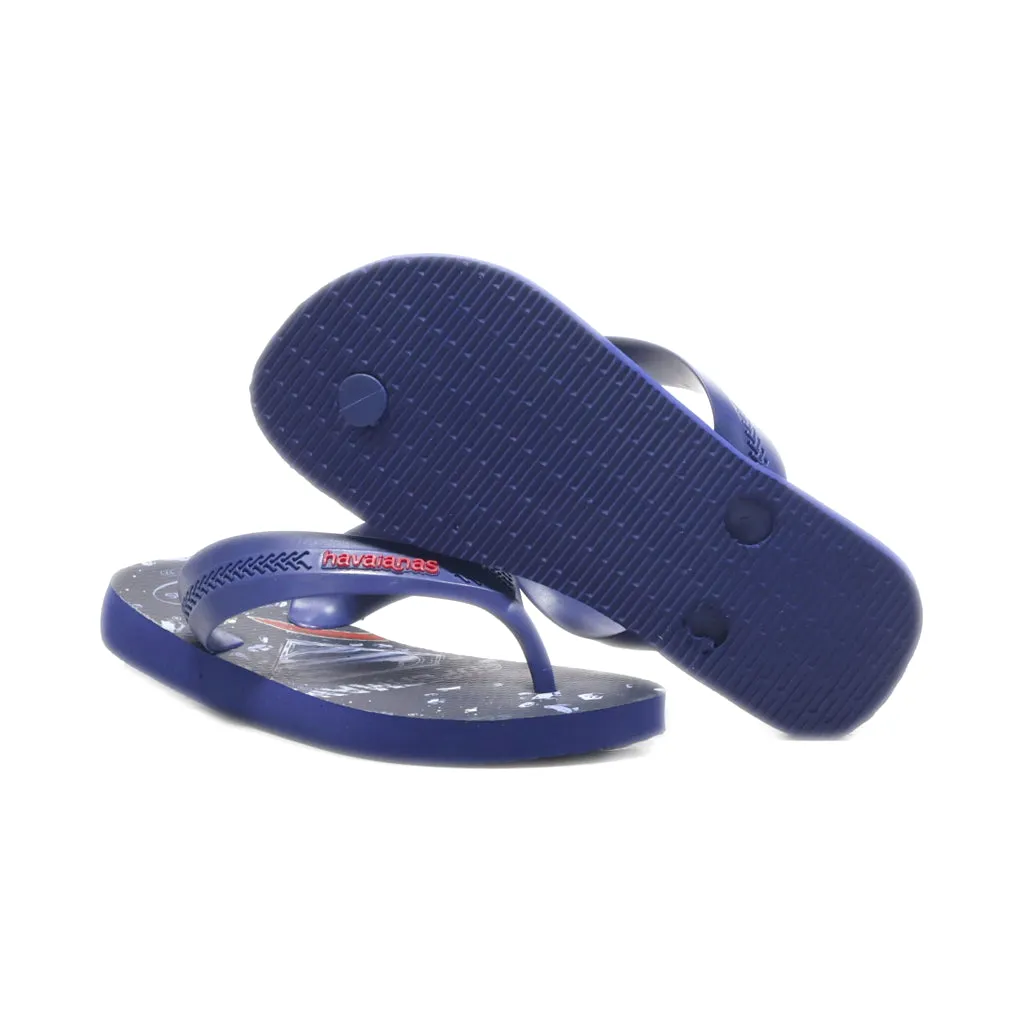 Havaianas Superman Graphic Flat Sandals Rubber Blue Colour For Kids