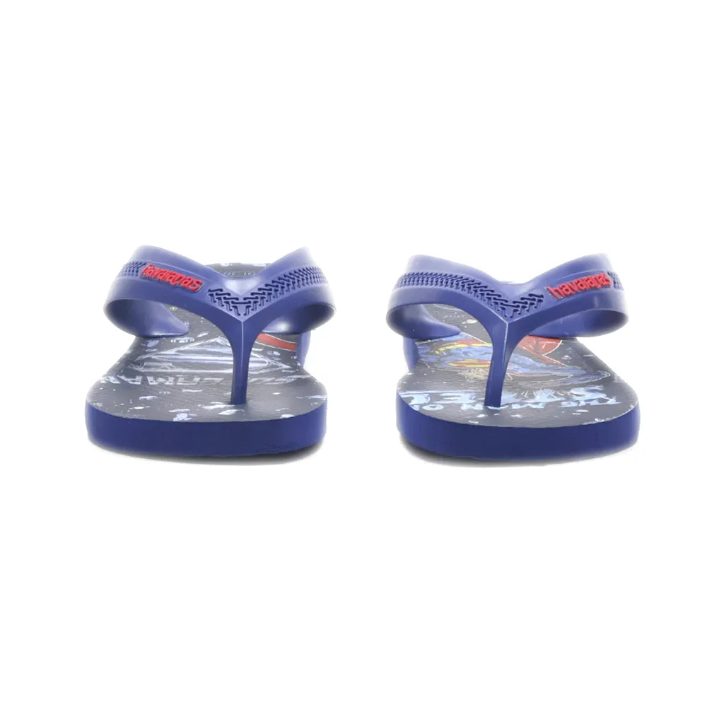 Havaianas Superman Graphic Flat Sandals Rubber Blue Colour For Kids