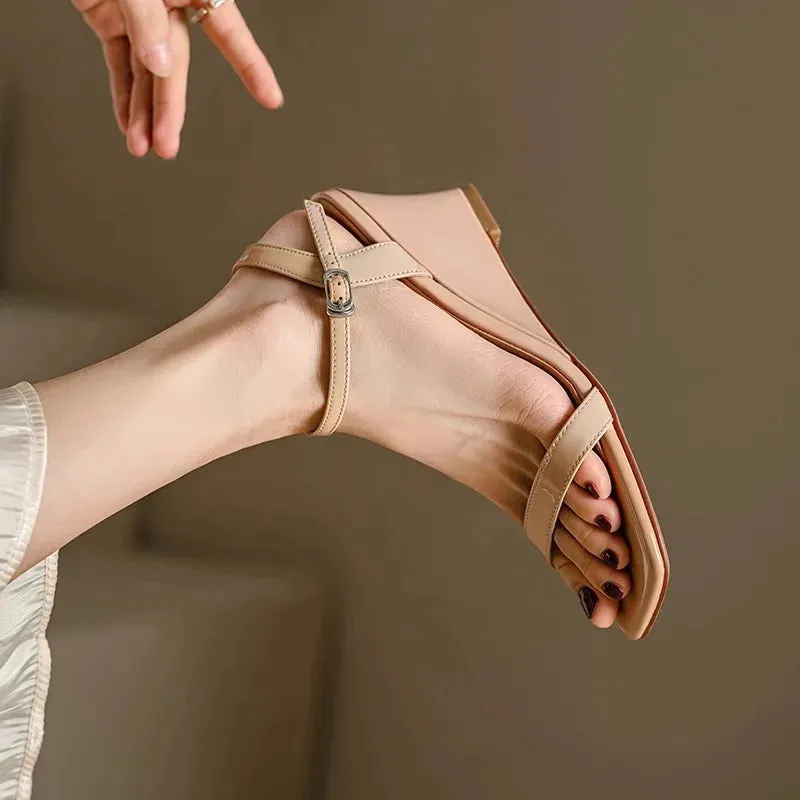 Hnzxzm Wedge Sandals Women Pumps Fashion Open Toe High Heeled Sandals Women Summer 2024 Simple Comfy Rome Chunky Heeled Sandals Female
