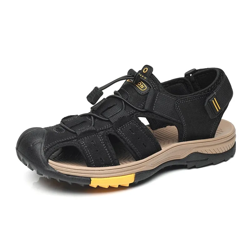 Hot Sale Summer Beach Men's Sandals Handmade Genuine Leather Sandals Outdoor Non-slip Wading Shoes Comfortable Men Casual Shoes