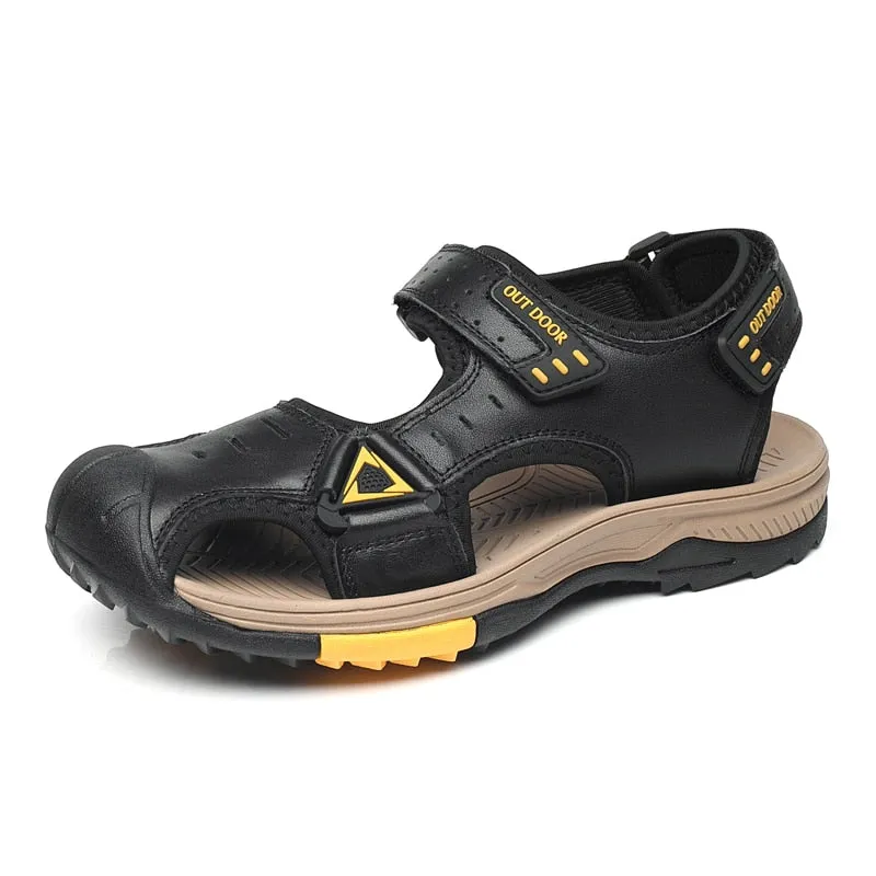 Hot Sale Summer Beach Men's Sandals Handmade Genuine Leather Sandals Outdoor Non-slip Wading Shoes Comfortable Men Casual Shoes