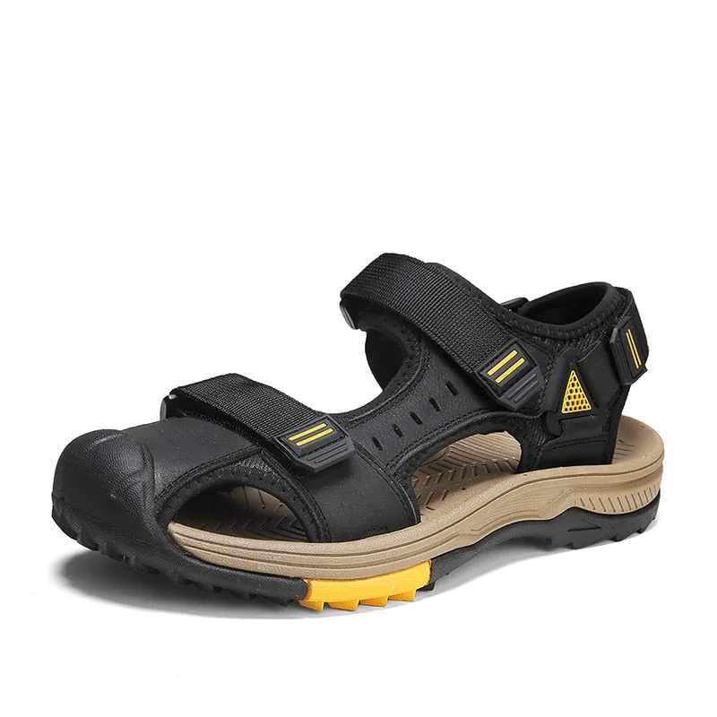Hot Sale Summer Beach Men's Sandals Handmade Genuine Leather Sandals Outdoor Non-slip Wading Shoes Comfortable Men Casual Shoes
