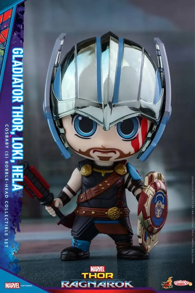 Hot Toys - COSB382 - Gladiator Thor, Loki, Hela Cosbaby (S) Bobble-Head Collectible Set
