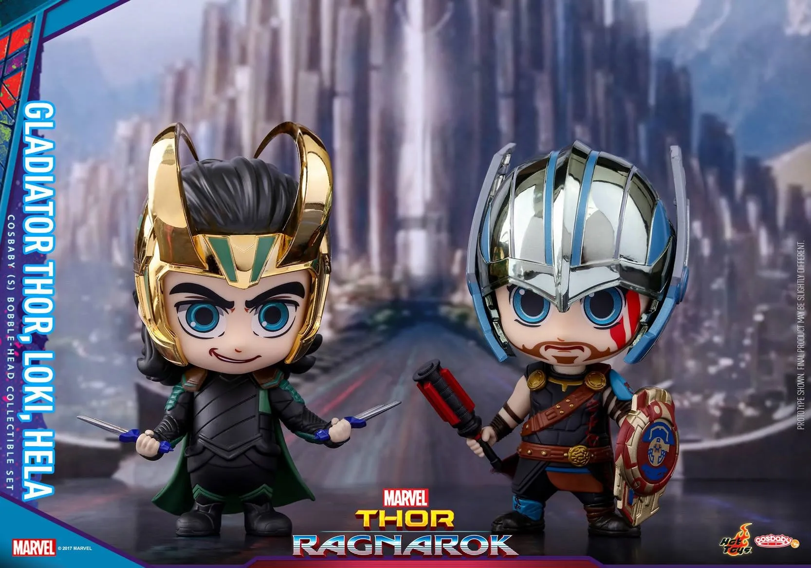 Hot Toys - COSB382 - Gladiator Thor, Loki, Hela Cosbaby (S) Bobble-Head Collectible Set