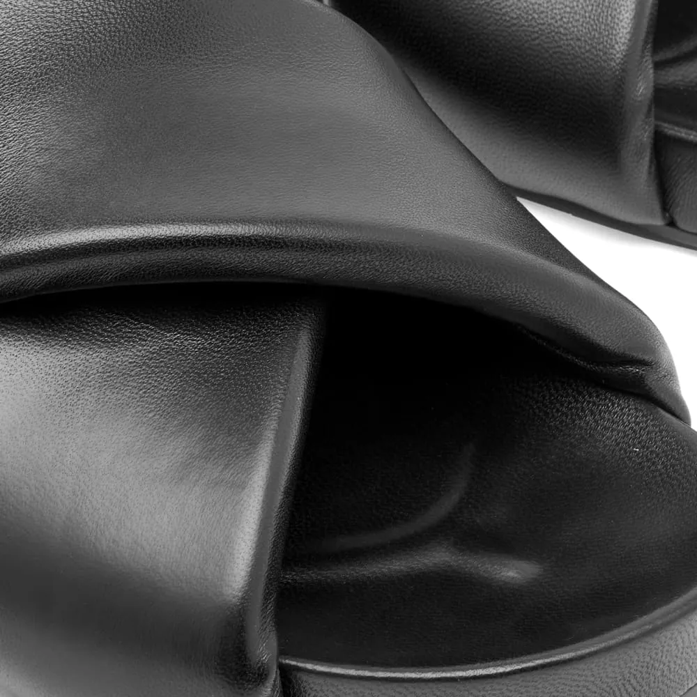 Jil Sander Front Wrap Slide Sandals, Black