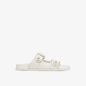 Jimmy Choo Fayance Sandals in Latte Leather and Pearls