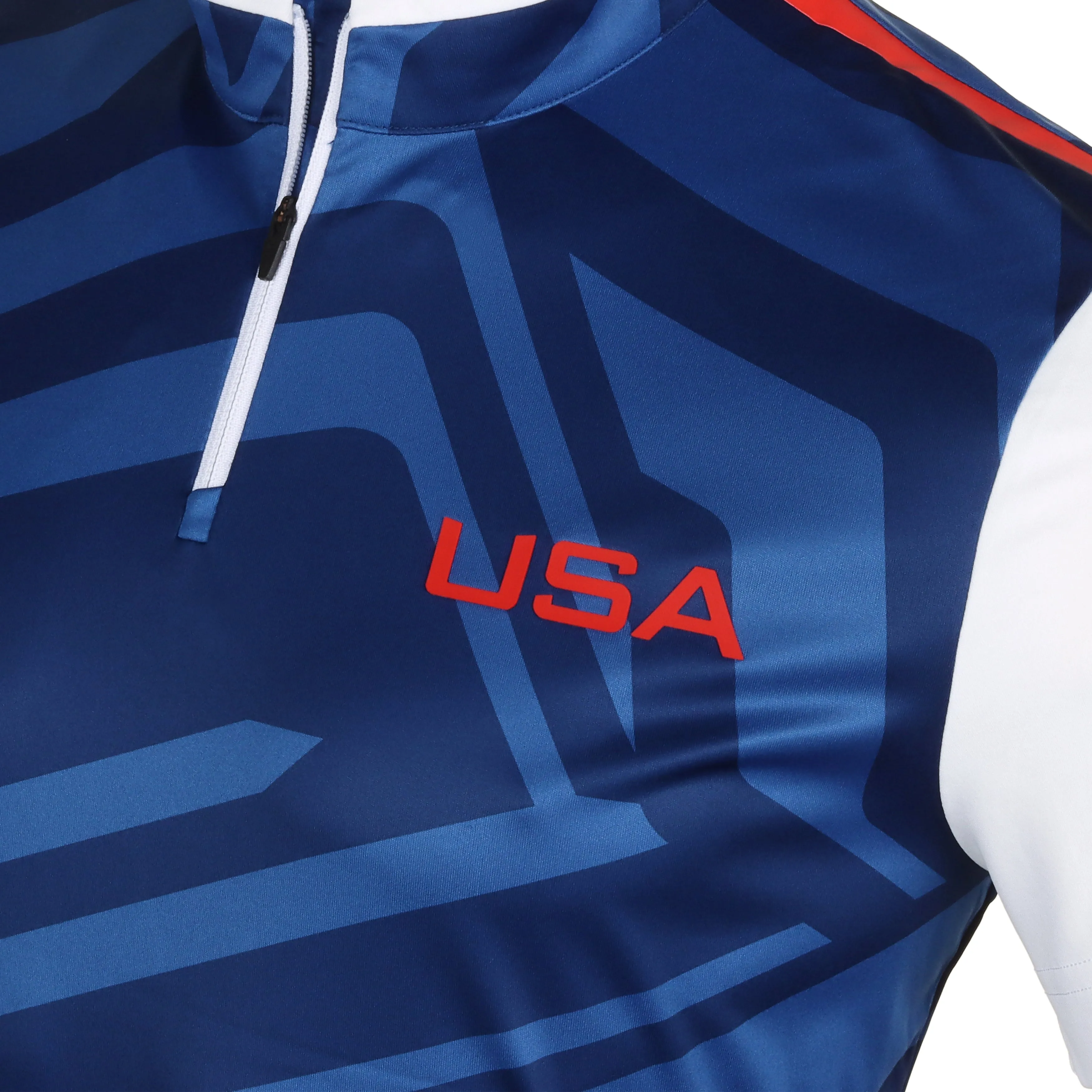 J.Lindeberg Golf x USA Fabien Mock Neck Olympic Polo Shirt