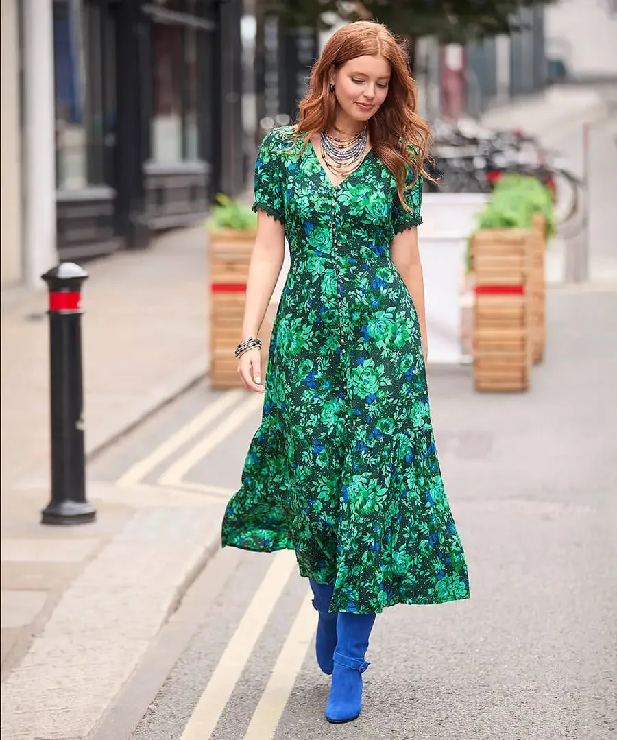 Joe Browns 10 Green Daisy Dreams Dress