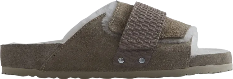 Kith x Kyoto VL Shearling Taupe Sandals, Gray