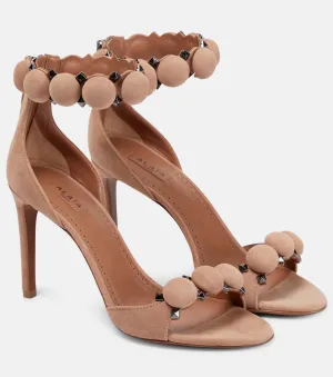 La Bombe 90 Alaïa suede sandals, pink