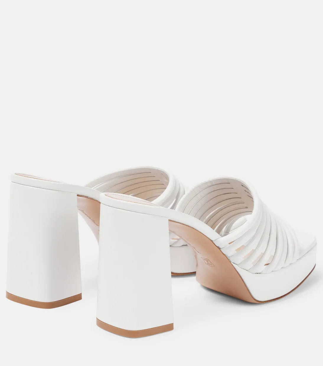 Leather clogs lena 95 Gianvito Rossi, white