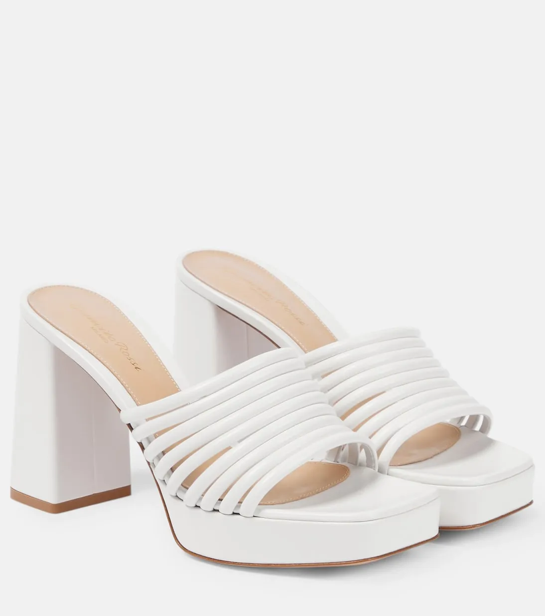 Leather clogs lena 95 Gianvito Rossi, white