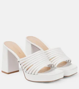 Leather clogs lena 95 Gianvito Rossi, white