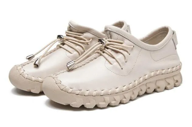 Leather Oxford Flats Loafers Women's Casual Shoes GRCL0306
