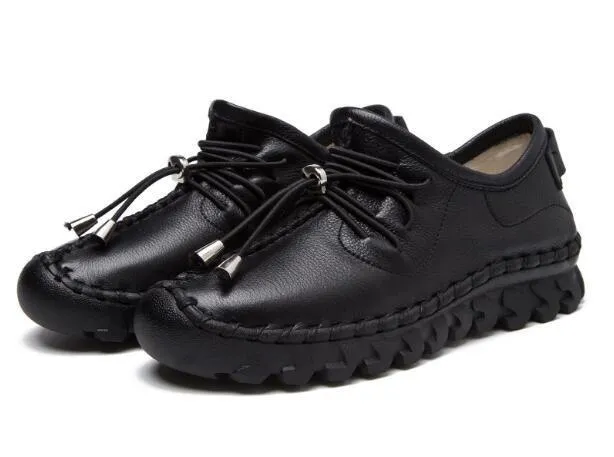 Leather Oxford Flats Loafers Women's Casual Shoes GRCL0306