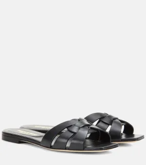 Leather sandals Tribute Nu Pieds 05 Saint Laurent, black