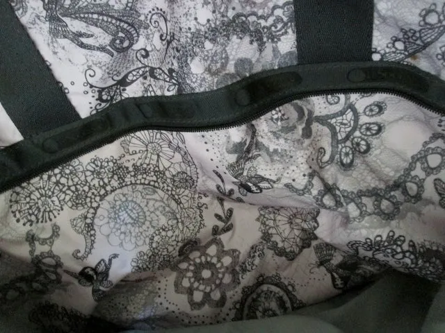 LeSPORTSAC Duffle Travel Carry-On Overnighter Luggage Bag PINK FAIRY FLORAL Black