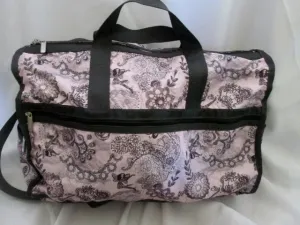 LeSPORTSAC Duffle Travel Carry-On Overnighter Luggage Bag PINK FAIRY FLORAL Black