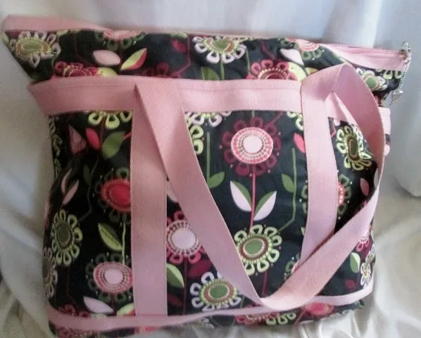 LeSPORTSAC Duffle Travel Carry-On Overnighter Luggage Tote Bag SUNFLOWER BROWN PINK