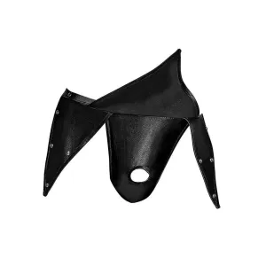 Male Power Gladiator Kilt Cutout Peephole Thong Black