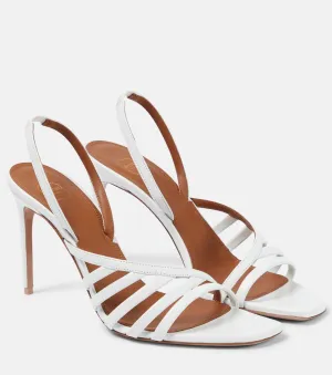 Malone Souliers Ama 90 Leather Slingback Sandals, White