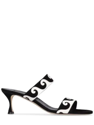 Manolo Blahnik   50mm Bemusa suede sandals 