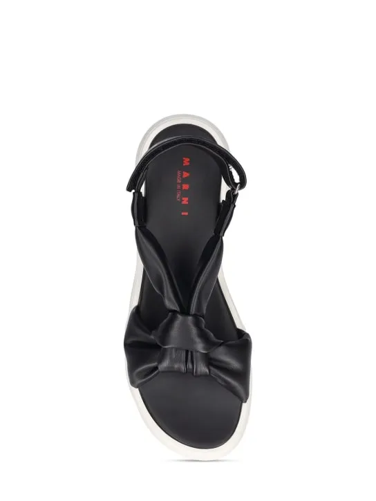 Marni Junior   Logo printed faux leather sandals 