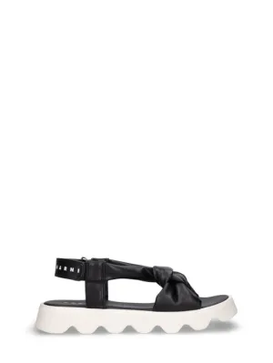 Marni Junior   Logo printed faux leather sandals 