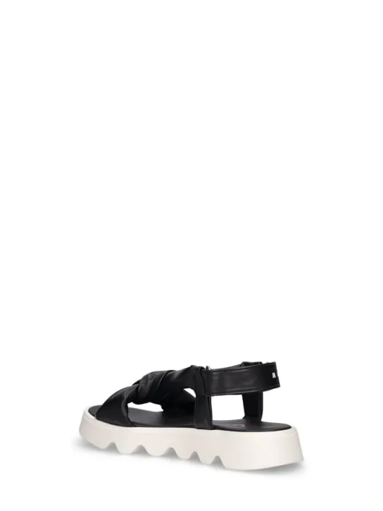 Marni Junior   Logo printed faux leather sandals 