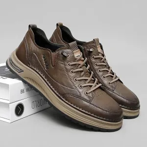 Men's Casual Shoes: Leather Business Antiskid Sneakers - TSS186