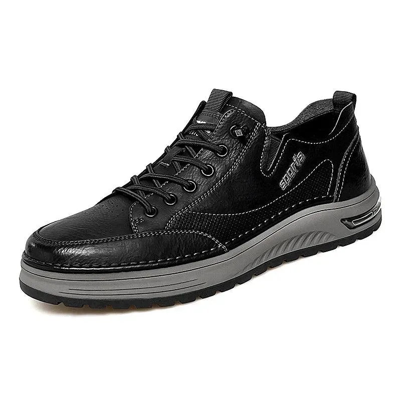 Men's Casual Shoes: Leather Business Antiskid Sneakers - TSS186