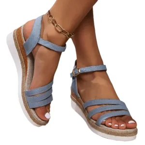 Merendy Espadrilles Wedge Sandals - Peep Toe Non-Slip Gladiator Shoes