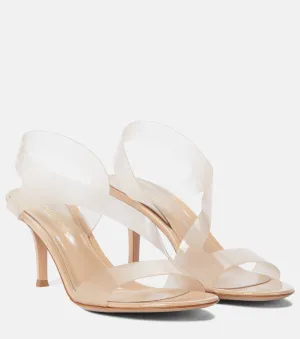Metropolis 70 PVC slingback sandal Gianvito Rossi, beige