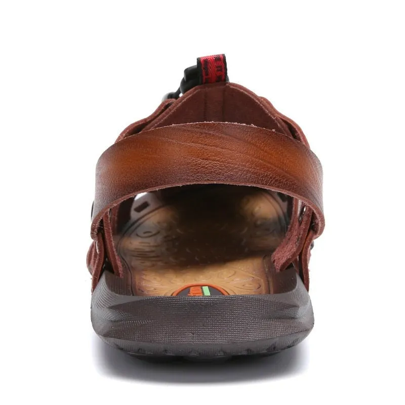 MIXIDELAI New Hot Sale Men'S Sandals Leather Men Summer Shoes Leisure Slippers Flip-Flops Men Comfortable Footwear Soft Sandal
