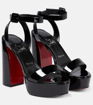 Movida Sabina Christian Louboutin patent leather platform sandals, black
