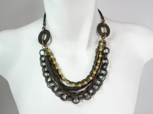 Multi Chain and Mesh Necklace