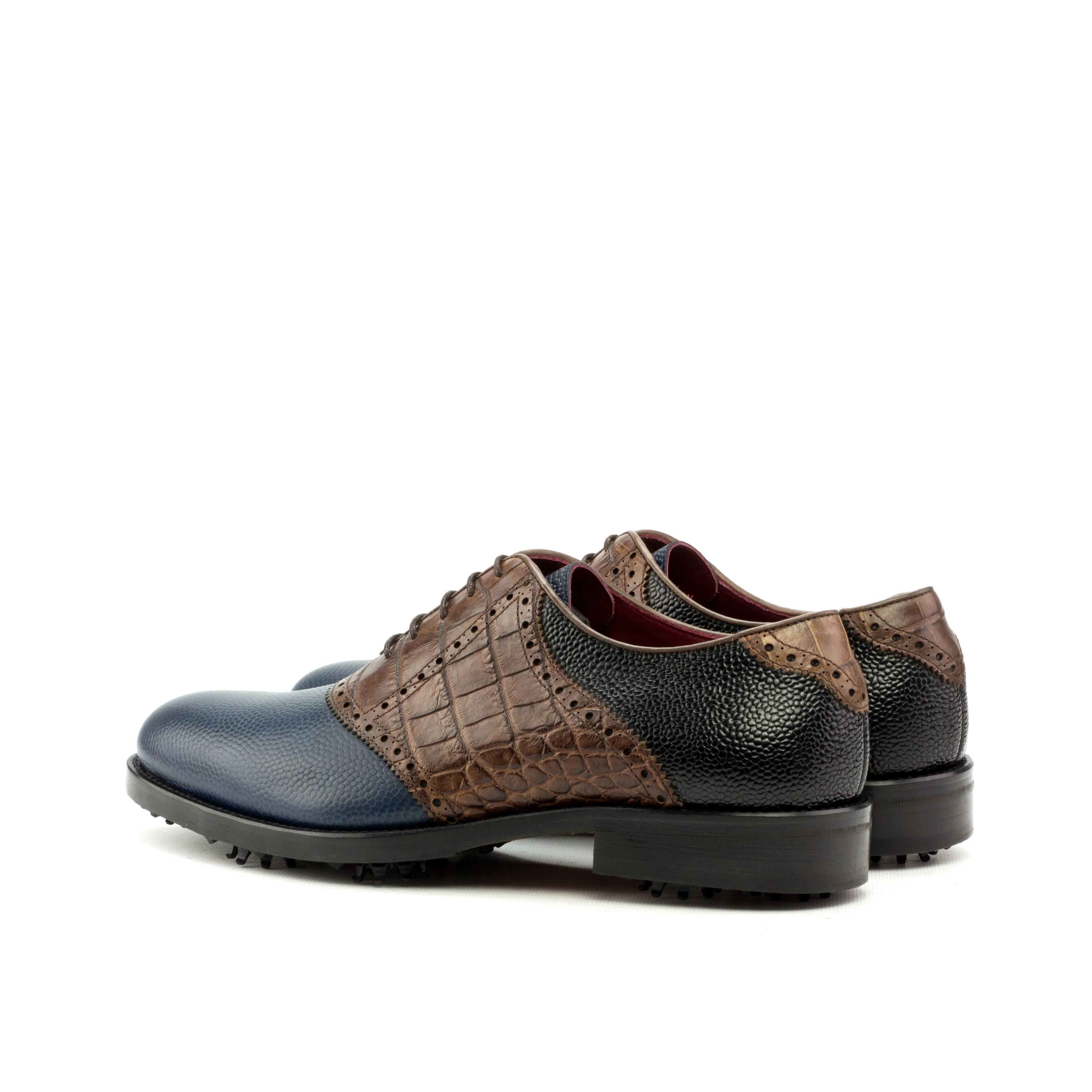 Navy, Brown & Black Saddle Golf Shoes
