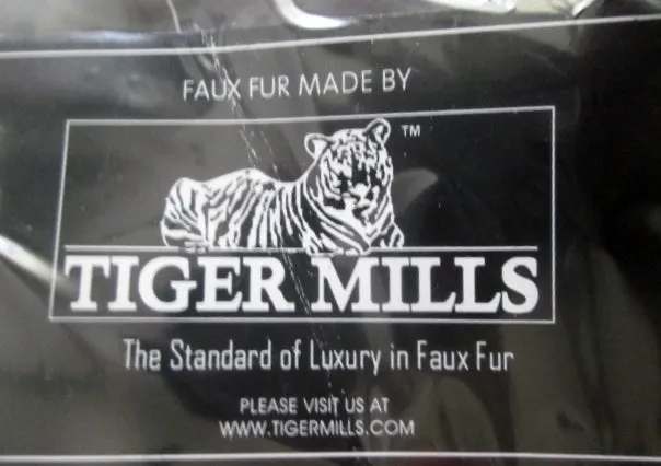 NEW DENNIS BASSO FAUX FUR Vegan Duffle Bag Overnighter GRAY Travel TIGER MILLS