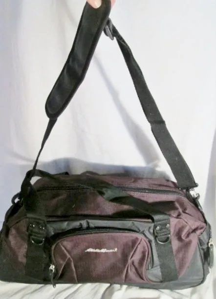 NEW EDDIE BAUER Duffle Gym Bag Travel Carry Overnighter Luggage PURPLE Vegan