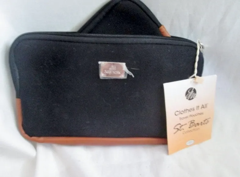 NEW JOY MANGANO CLOTHES IT ALL TRAVEL POUCH St. Bart's Collection BLACK