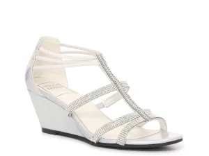 New York Transit Baguette Wedge Sandals, Silver