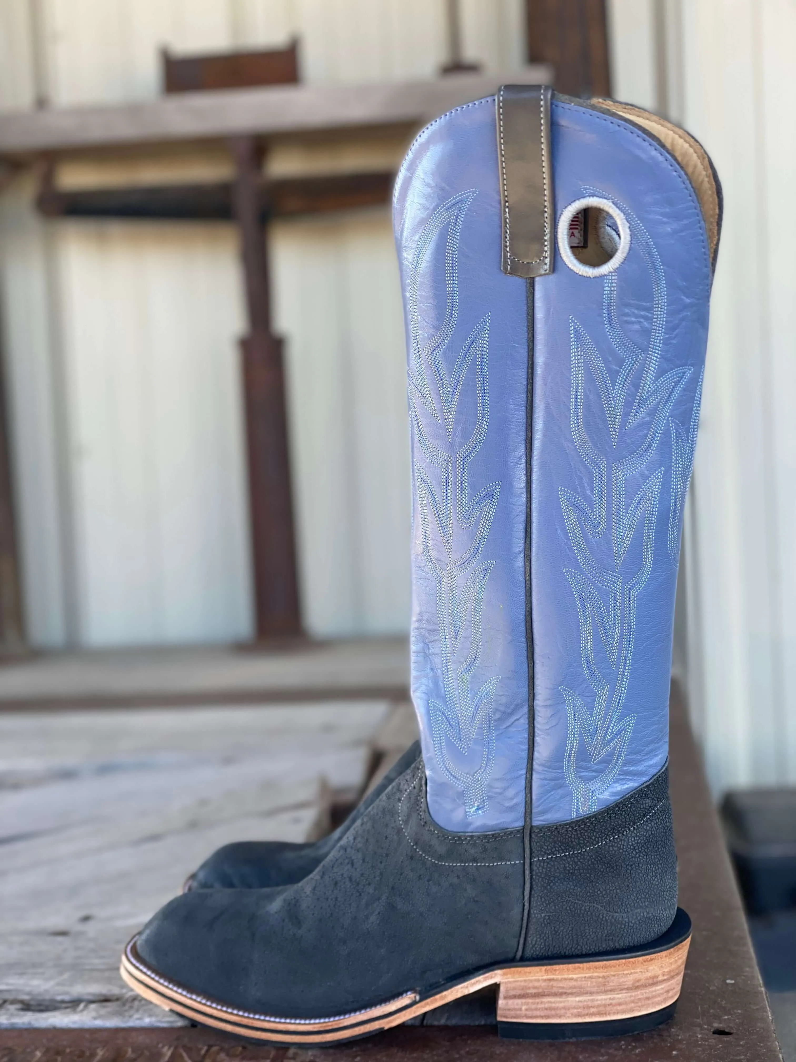 Olathe Boot Co.  | Dark Grey Buffed Elephant Tall Top Boot
