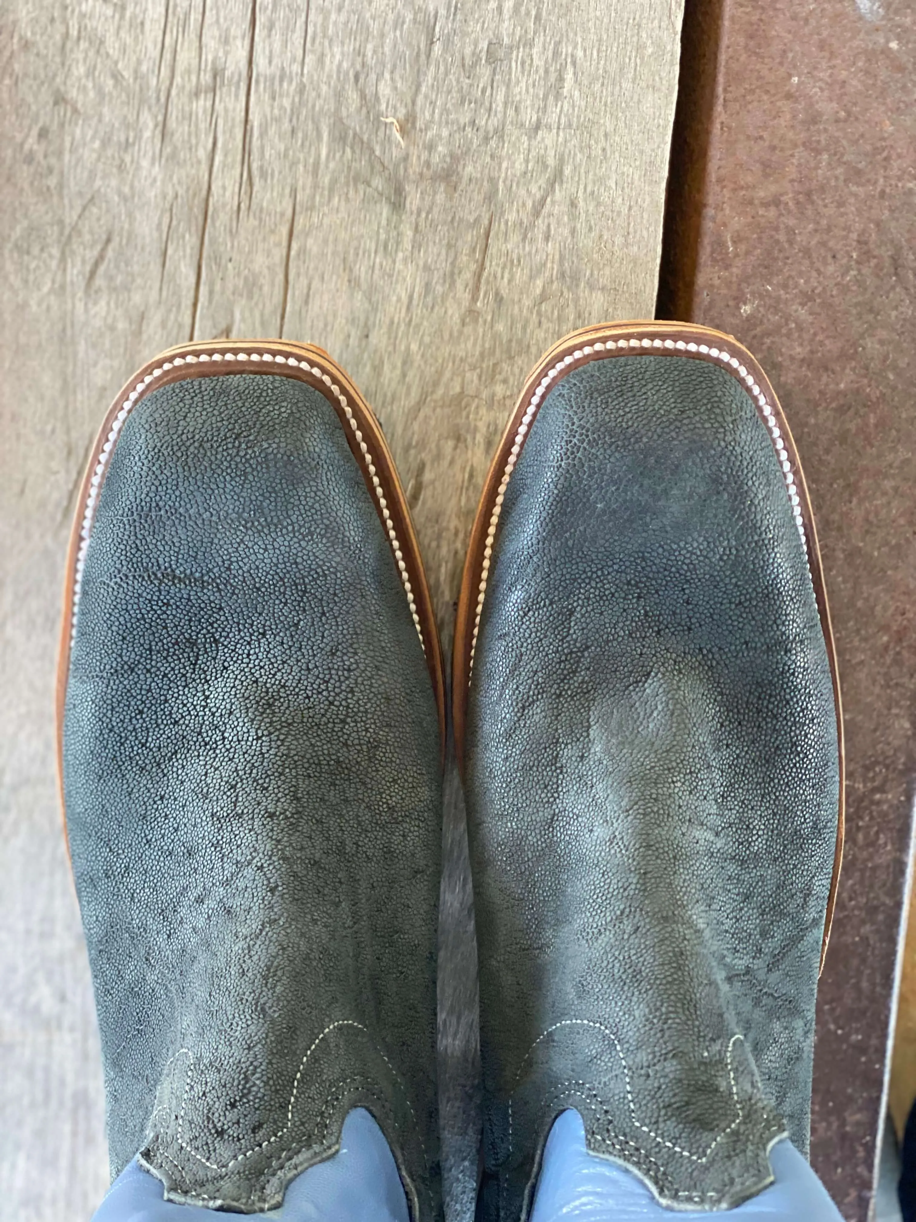 Olathe Boot Co.  | Dark Grey Buffed Elephant Tall Top Boot