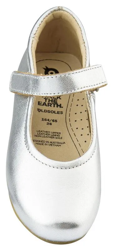 Old Soles Girl's Brule Sista Leather Mary Janes, Silver