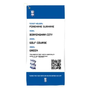 Personalised Birmingham City FC Ticket Golf Towel