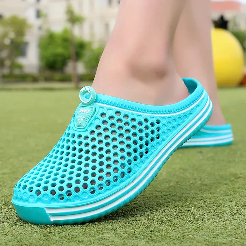 POLALI womens sandals 2023 Summer Sandals Fashion Hollow Out Breathable Beach Slippers Flip Flops EVA Massage Slippers Sandals