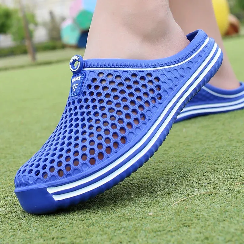 POLALI womens sandals 2023 Summer Sandals Fashion Hollow Out Breathable Beach Slippers Flip Flops EVA Massage Slippers Sandals