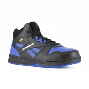 Reebok Men's High Top Bb4500 Work Sneaker With Internal Met Guard Composite Toe Rb4166 In Black And Blue