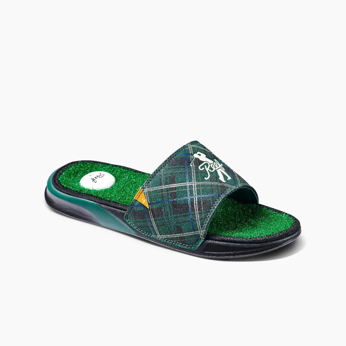 Reef Mens Mulligan Slide Green Tartan