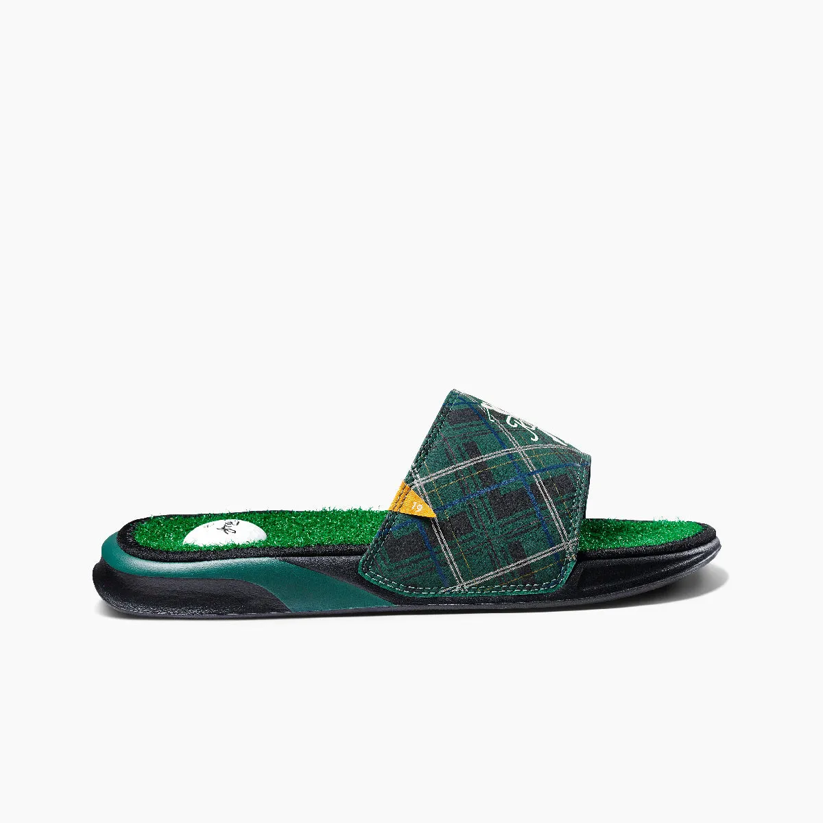 Reef Mens Mulligan Slide Green Tartan